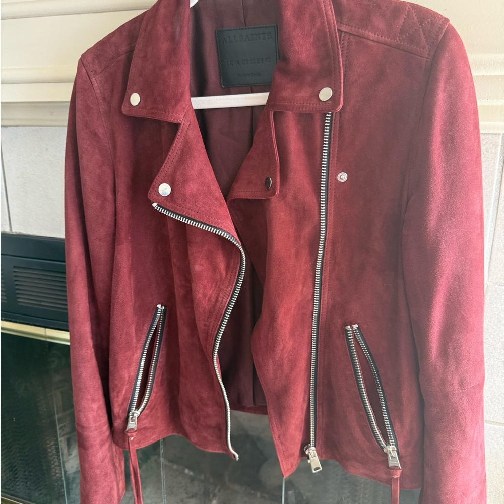 Women's Red Suede Jacket from AllSaints